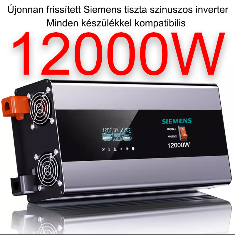 12000 W-os tiszta szinuszos teljesítmény átalakító.